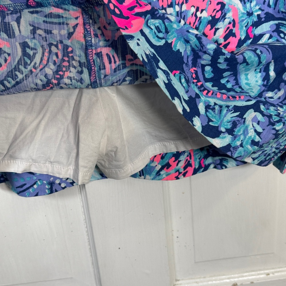 Lilly Pulitzer Nicki Skort Deep Indigo Gypsea Girl Pink Blue Skirt W2179 Sz 12 - Picture 11 of 13
